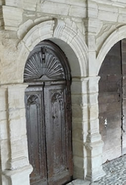 Antique European limestone entryway